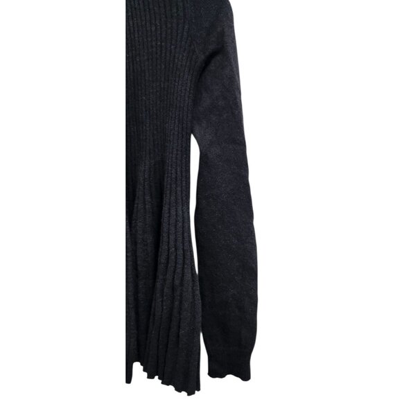 Cashmere Charter Club Luxury Pleated Open-Front Cardigan (Deep Black, XS) - Picture 6 of 12